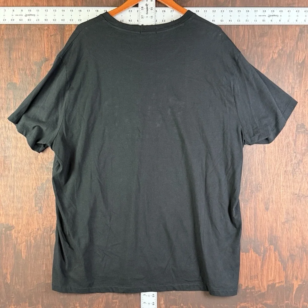 Polo Ralph Lauren Spell Out Vintage Logo Shirt Cotton Top Black Orange Mens 2XB‎